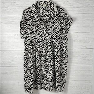 Umgee Black and White Leopard Print Dress